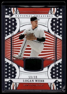 2022 Panini National Treasures Logan Webb Red White Blue Relic Patch Swatch /99