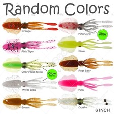 10pcs 6" Fishing Chase Squid Skirt Premium Real-like Lure Octopus Random colors