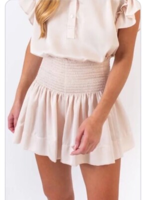 KOCH Erica Silky Flowy Skirt / Skort Pale Pink  $295  Sz XS NWOT