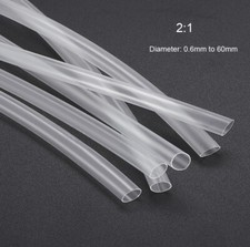 0.6mm to 60mm Diameter Clear Heat Shrink Tube 2:1 Tubing Heatshrink Wire Sleeve