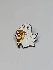 Ghost With Pizza Slice Lapel Pin 