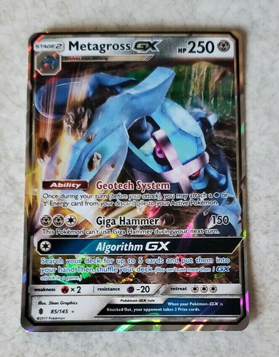 POKEMON METAGROSS GX 85/145 RARE HOLO SUN MOON GUARDIANS RISING SM2 NM