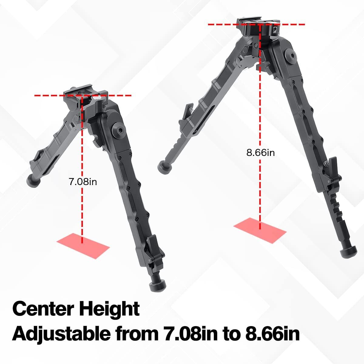 PBTMCD Taktisches Zweibein - Verstellbar 7,5-11,8 Zoll | Leichtes Alu-Stativ Für Jagd