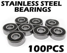 LOT OF 100 Skateboard Inline 608RS STAINLESS BEARINGS