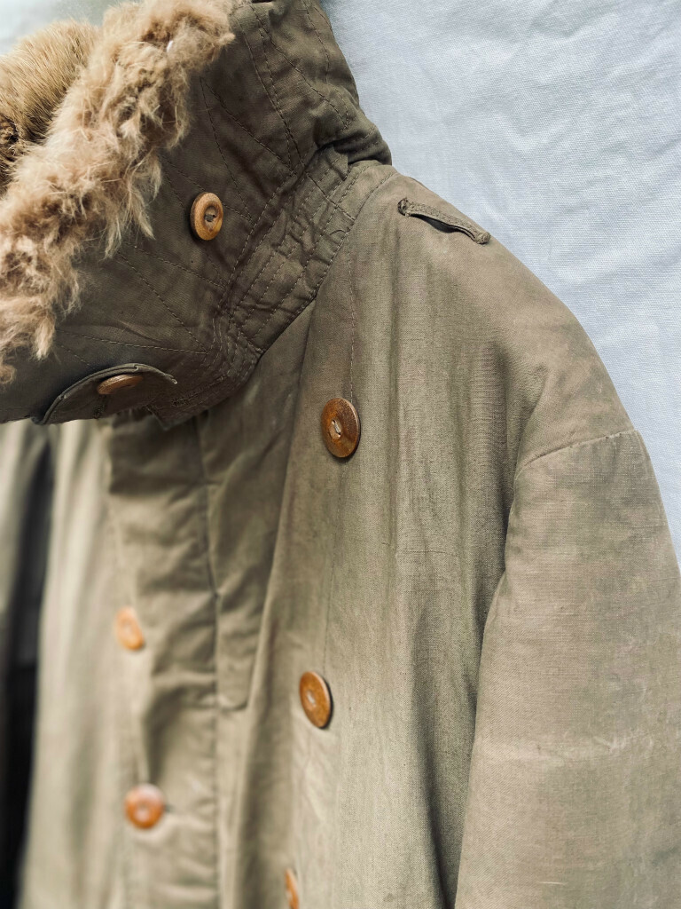WWII ww2 Japanese Army antique winter coat boa rabbit leather | eBay