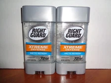 2 Right Guard Xtreme Defense Antiperspirant Deodorant Gel Arctic Refresh 4 oz Ea