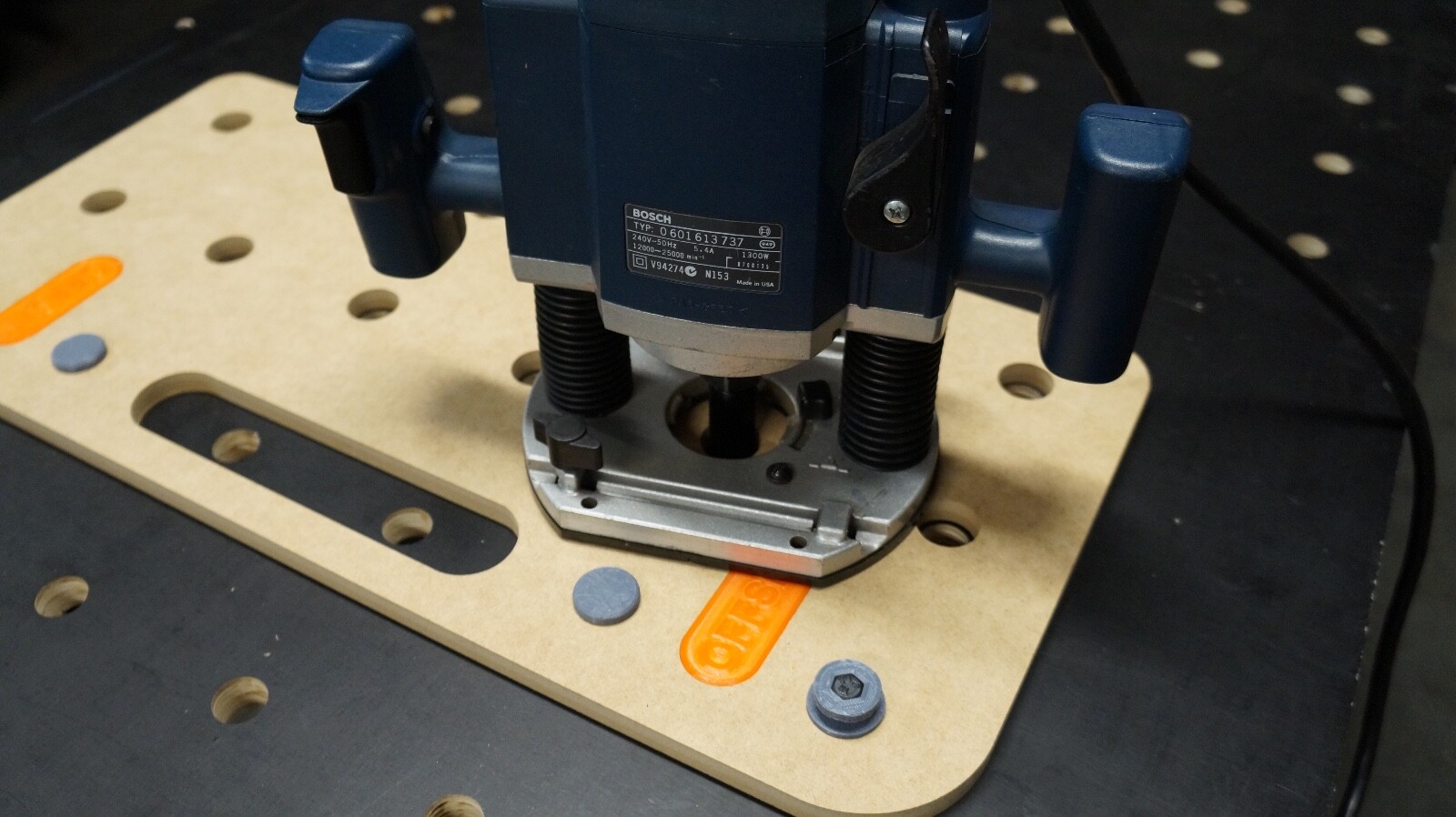 NEW V2 MFT 20mm Hole Jig For Use With Router, Includes Clamping dogs