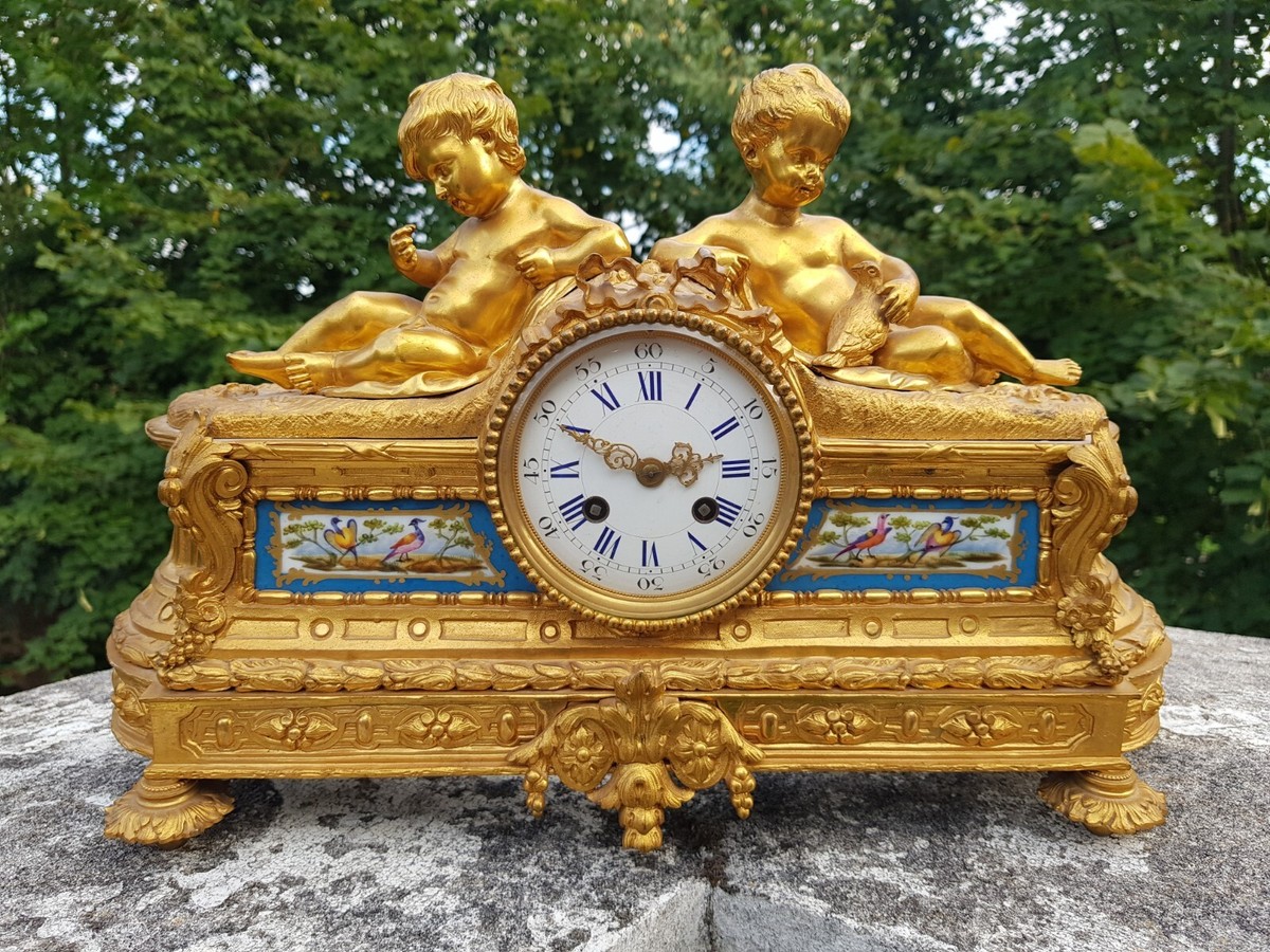 FRENCH ORMOLU c.1850s GILT BRONZE DETAILED LERGE 44x27cm MANTEL