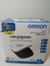 Omron HEM 6181 Fully Automatic Wrist Blood Pressure Monitor White 