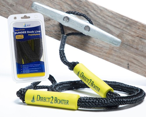 4' Bungee Dock Line - Black - Stretches to 5.5' - Ideal for Boats, PWC, Jet Ski, - Picture 4 of 9