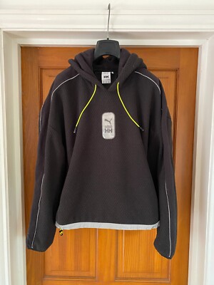 Puma x Helly Hansen Women's Black Long Sleeve Hoodie Polar Fleece
