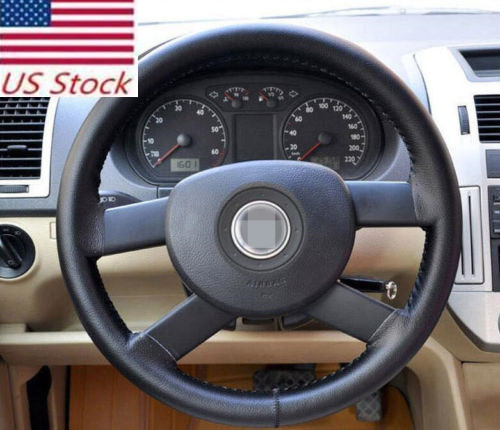 15" Car Truck Steering Wheel Cover Black Leather Auto Car Cool Universal Size M - Picture 9 of 12