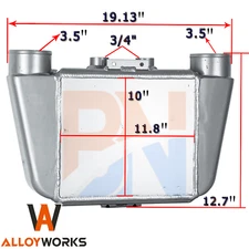 Aluminum Liquid Water to Air Intercooler 3/4 inch Inlet/ Outlet Size