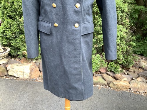 SWEDISH ARMY MILITARY Double Breasted Blue WOOL Lined Officers Frock Coat C148 - Picture 4 of 17
