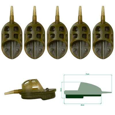 5 Stück Hand Flat Method Karpfenangeln Futterkorb Angelkorb Feederkörbe 30 g