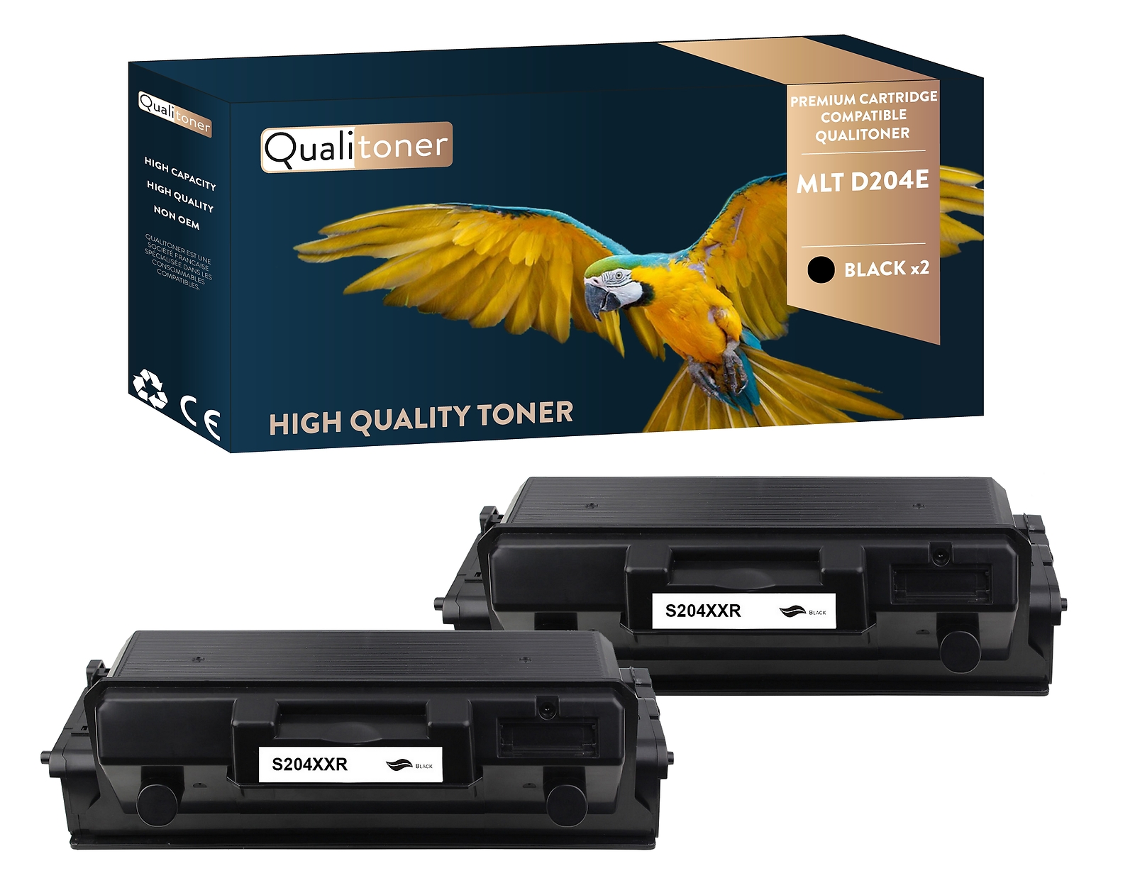 Toner SAMSUNG MLTD204E compatible x2 Qualitoner pour stopper les pannes d'encre noire