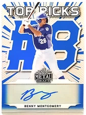 Benny Montgomery 2021 Leaf Metal Draft Top Picks #TP-BM1 BLUE SP# 26/35 AUTO