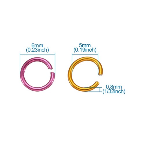 1 Box 6x0.8mm Aluminum Wire Open Jump Rings Jewelry Findings about 1000pcs/box - Picture 9 of 10