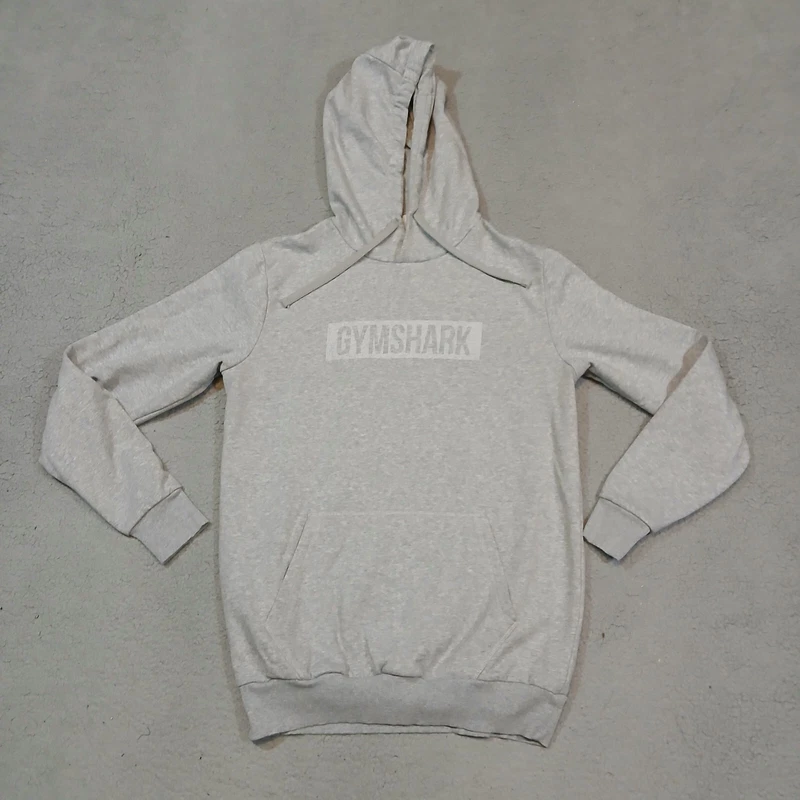 gymshark pullover block casual white logo hoodie
