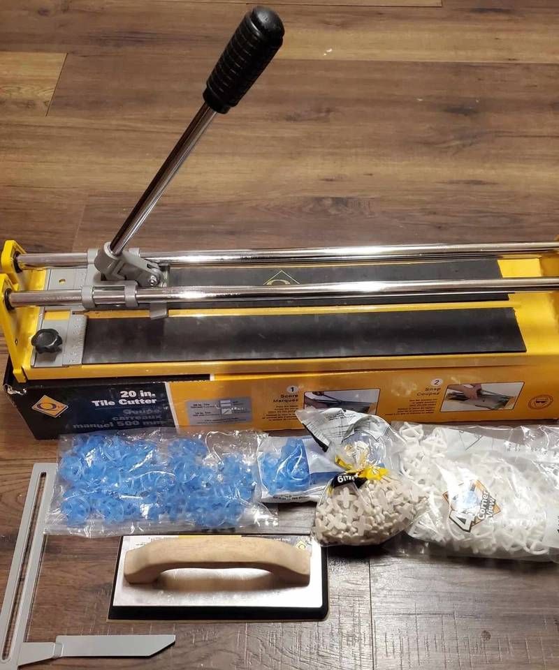 QEP 20" Tile Cutter w/ Various Spacers & Tools for Porcelain & Ceramic Rip & Dia - Image 4 of 4