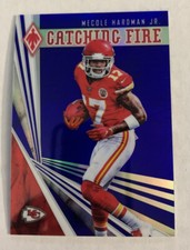 2019 Panini Phoenix Mecole Hardman Jr Catching Fire Blue /35 #14/35 Chiefs
