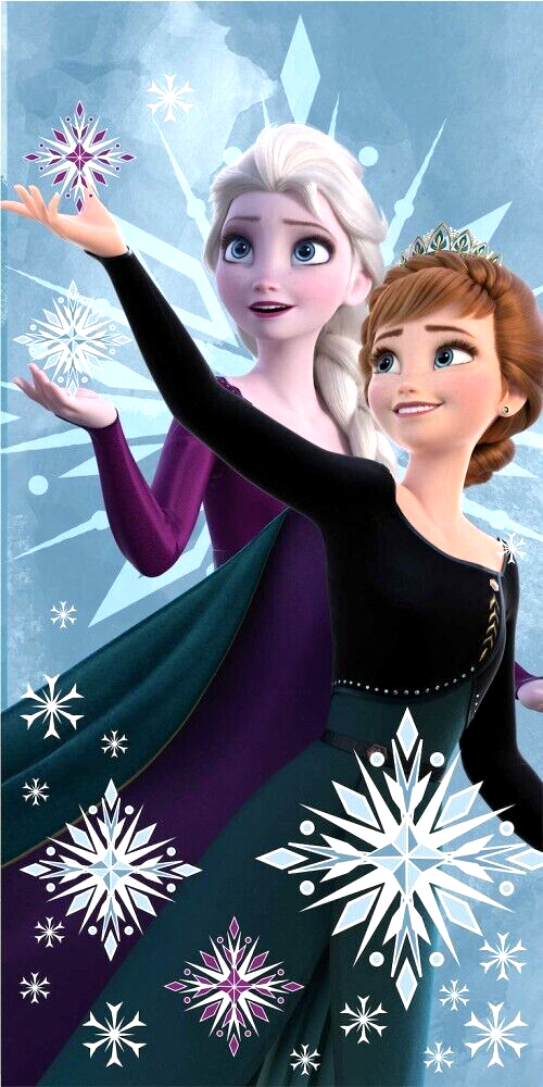 Disney Frozen Bath Beach towel 140 x 70 cm 100% Cotton - Princesses Anna & Elsa