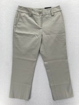 Ann Taylor LOFT Julie Cropped Pants Women's 6 Beige Stretch Curvy Pants Mid Rise