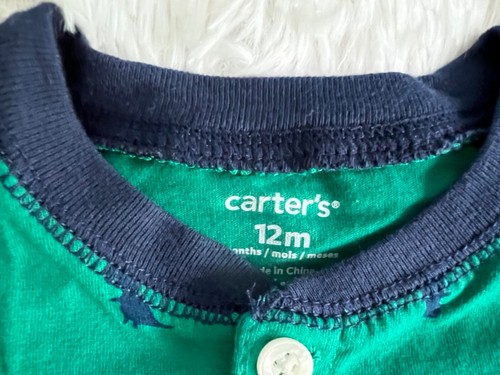 Carter’s Romper Toddler Boys Sz 12M Dinosaur 2 Piece Set Short Sleeve - Picture 2 of 10