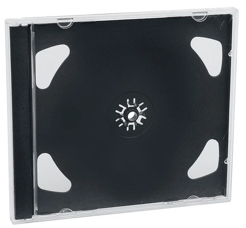LOTTO 25 CUSTODIE JEWEL CASE IN PLASTICA NERA CD 2 POSTI - *NUOVO*