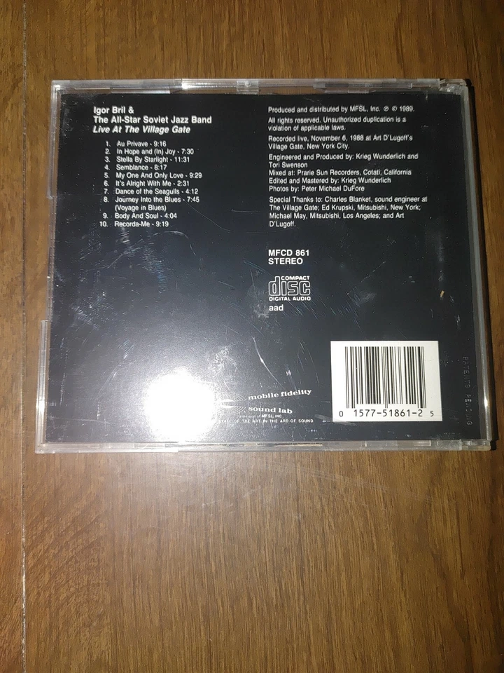 Igor Bril & All-Star Soviet Jazz Band Live at the Village Gate - MFSL Silver CD - Image 2 of 4
