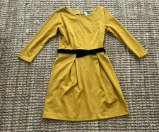 New! S NWT Anthropologie Girls from Savoy Yellow 'Fluted Ponte Dress' $158