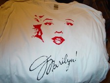 MARILYN MONROE WHITE T Shirt, VINTAGE IRON ON SIZE X-LARGE