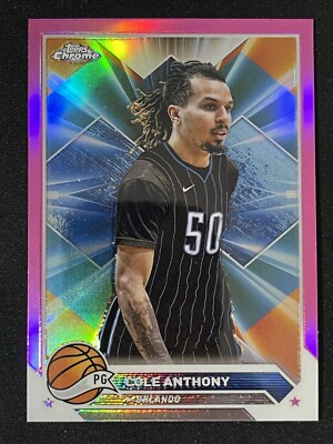 2023-24 Topps Chrome Pink Refractor #62 Cole Anthony Orlando Magic