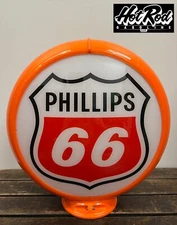 PHILLIPS 66 Red Logo Reproduction 13.5" Gas Pump Globe - (Orange Body)