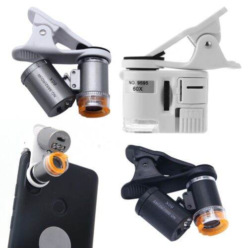 Microscopio Teléfono móvil con luz LED, lente macro, zoom óptico y Clip Celular - Picture 1 of 23