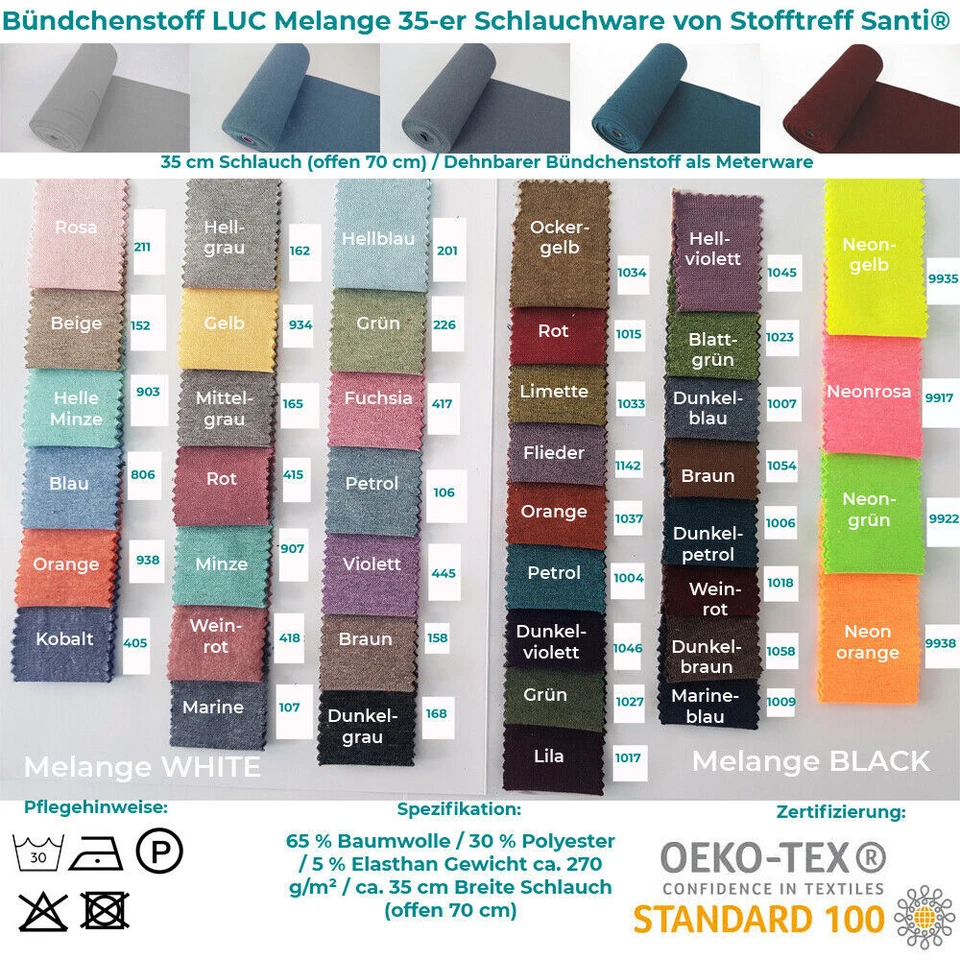 Bündchenstoff-LUC-Strickschlauch-35 cm Schlauch - 25 cm Schritte- Meterware - Bild 4 von 4