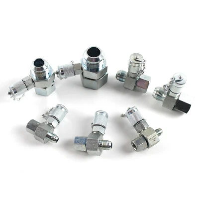 SINOCMP JIC-37° 7PCS Hydraulic Swivel Run Tees, Test Coupling Point 600BAR for Excavator