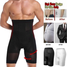 Men's High Waist Shorts Tummy Thigh Trimmer Body Shaper Boxer Pants Underwear US