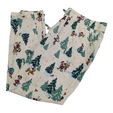 Disney Parks Mickey  Friends Christmas Trees Lounge Pants Pajamas Viscose NWOT