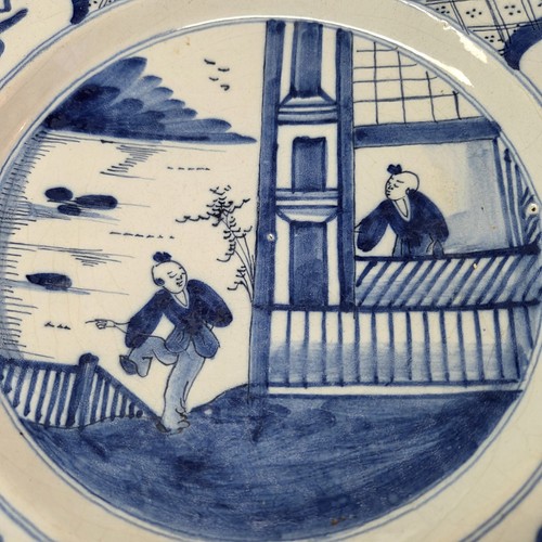 03L12 ANCIENNE ASSIETTE DE DELFT CHARGER HOLLANDE XVIII DECORS CHINOIS CAMAIEU - Photo 2 sur 7
