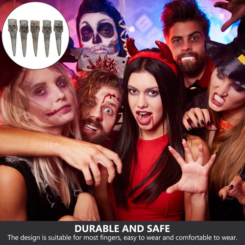 5 Pcs Set Di Unghie Finte Costume Da Strega Halloween Decorazione Delle Dita - Foto 8 di 12
