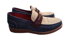 Marc Nolan ABE Penny Loafers Blue Earth Suede Men’s Size 10