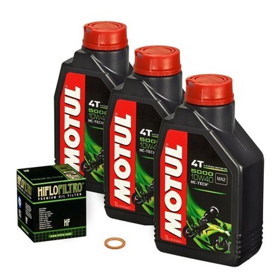 Kawasaki GPZ 900 R Ninja, 90-94, ZX900A; Motul 10w40 Öl; HiFlo Ölfilter Motoröl