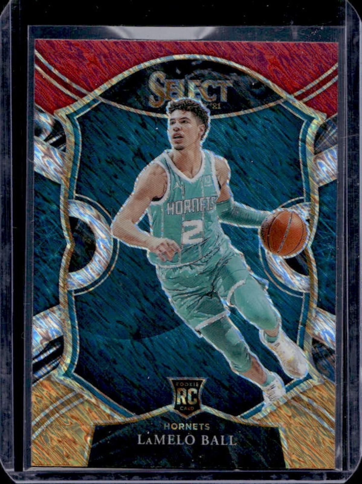 2020-21 Select LaMelo Ball RC Red White Orange Shimmer Concourse #63 Hornets