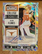 JALIN FLORES AUTO /199 2025 CONTENDERS COLLEGE TICKET SILVER SWIRL HOLO TEXAS A