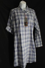 NEW NWT Orvis Womens XL River Guide Plaid Shirt Dress UPF 30
