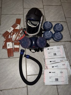 3M Versaflo Atemschutz-Vollmaske M-928 mit Filtern, Blau/Schwarz/Weiß