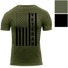 US Flag Veteran T-Shirt - USA Army Military Vet Short Sleeve Athletic Tee Shirt