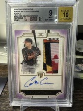 2024 topps definitive colton cowser BGS 9 06/10 rookie patch auto purple