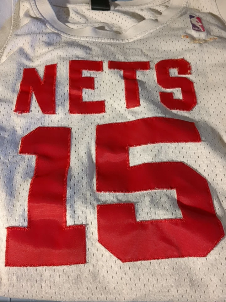 RARO DE COLECCIÓN NBA Reebok Nueva Jersey Nets Vince Carter 15 Hombres 4XL COSIDO Estrellas Blanco Foto 2 de 4